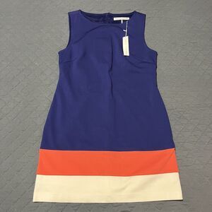 Trina Turk Blue Ponte Knit Shift Sheath Colorblock Mini Dress - Size 8  NWT